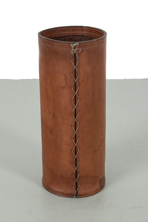 Leather waste bin