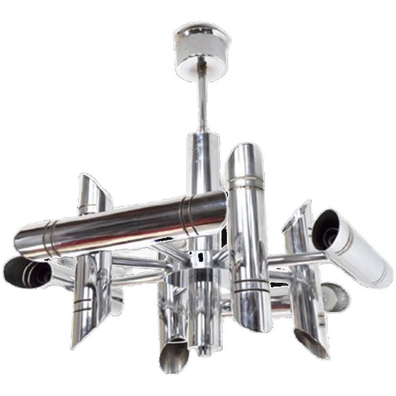 Jaren '60 Space Age Hanglamp -  chroom designlamp, Hanglampen, Zilver (foto 5 van 5)