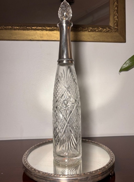 Image 1 of carafe Baccarat col en argent