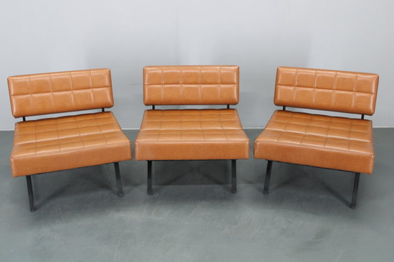 Image 1 of 1970er Brevetti IPE Satz von drei seltenen umwandelbaren Loungesesseln, Italien