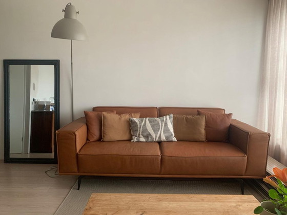 Image 1 of Precioso sofá de 3 plazas de Zitmaxx, fabricado en piel de vacuno de alta calidad - Rancho en el elegante color Cognac