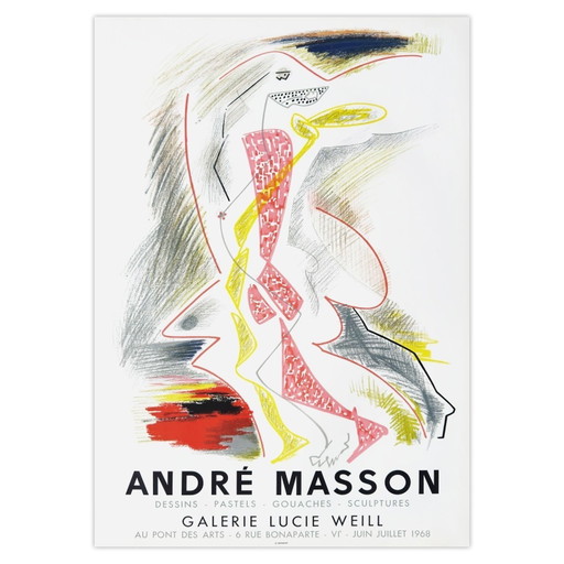 André MASSON Expo - Galerie Lucie Weill Manifesto 1968