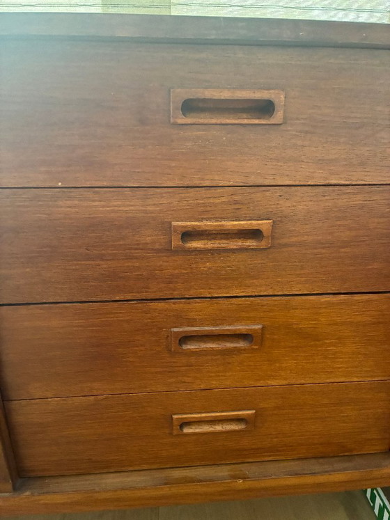 Vintage teak sideboard – sleek XL dresser, 208 cm – Wood (photo 3 of 12)