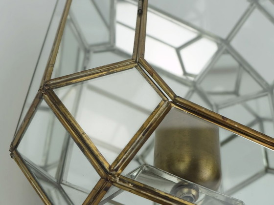 Image 1 of 1970s 1980s SCONCE wandlamp manfred fenske leuchten glass mirrored glass metal