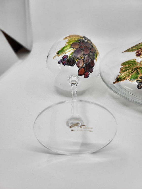 Image 1 of Weinservice Cristal d'Arques Frankreich handbemalt set of 3