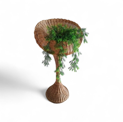 Vintage-Pflanzenständer aus Weide aus den 1960er Jahren, 103 cm hoch