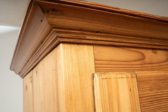 Armadio antico tedesco in pino con appendiabiti e ripiano, fine XIX secolo, Legno, Beige (foto 11 di 16)