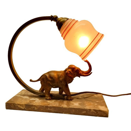 Image 1 of Art Deco lamp met olifant