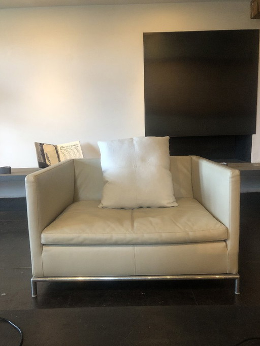 2 x B&B ITALIA Leather Love seats Poltrona, Poltrone, modello George di Antonio Citterio