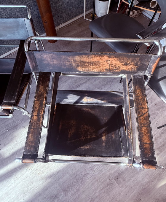 Image 1 of 2 vintage Gavina/Knoll Wassily Model B3 fauteuils, circa jaren 60