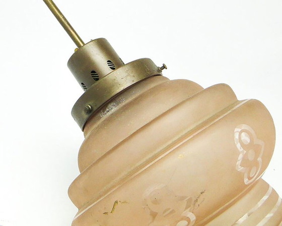 Art Nouveau Pendant Lamp, 20th Century, 1890s – Glass, Brass (photo 9 of 10)