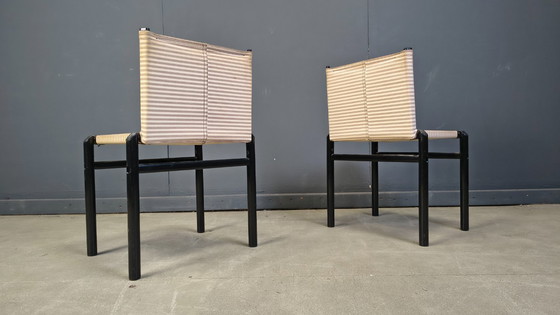 Image 1 of 6er-Set "Mastro" Esszimmerstühle von Afra & Tobia Scarpa für Molteni, Italien, 1980er Jahre