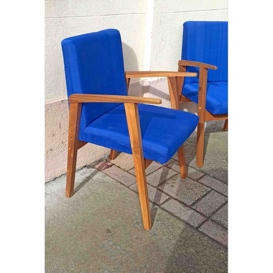 Image 1 of Pair of vintage bridge chairs in solid teak, 1950