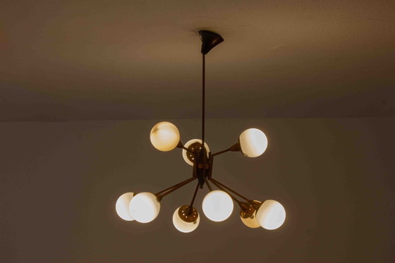 Image 1 of Lampadario italiano a globo opalino