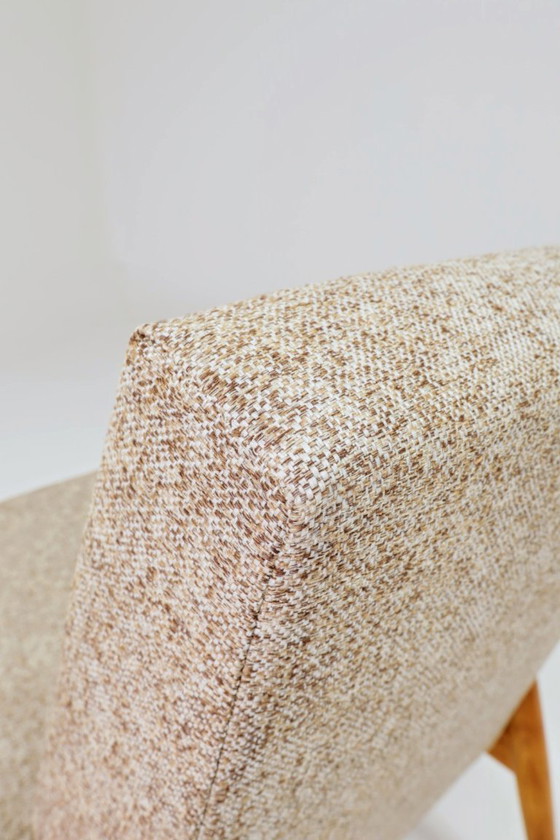 Image 1 of Vintage fauteuil etnische stijl beige granola bekleding stof ontwerp van H.Lis