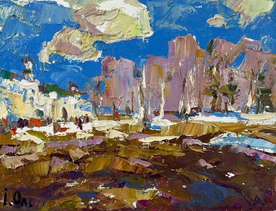 Image 1 of Original Oil Painting City Day Landscape Breath of Spring
