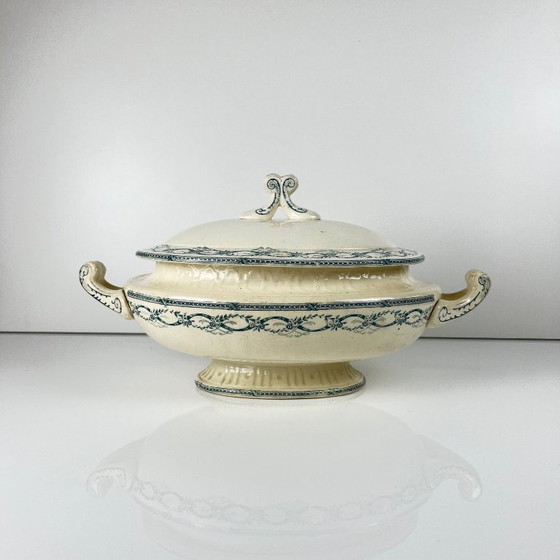 Image 1 of Zuppiera in ferro e terracotta "Recamier" Salins, fine XIX secolo