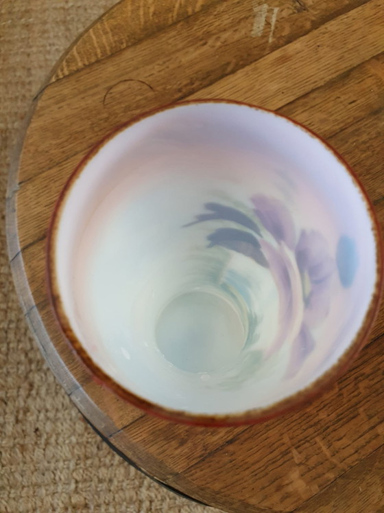 Vase ancien en opaline de Bristol – Peint à la main – Vers 1900 (23 cm) – Glass (photo 11 of 15)