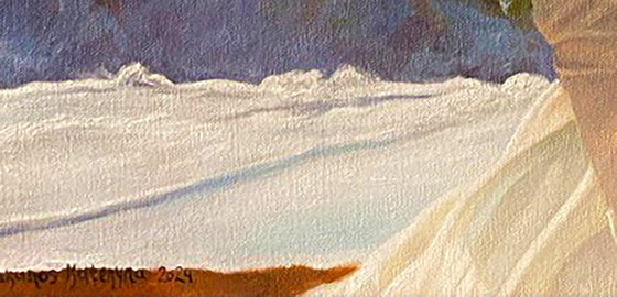 Original Oil Painting Portrait of a Girl Landscape Sea Breeze – Paintings & Drawings, Canvas (photo 8 of 8)