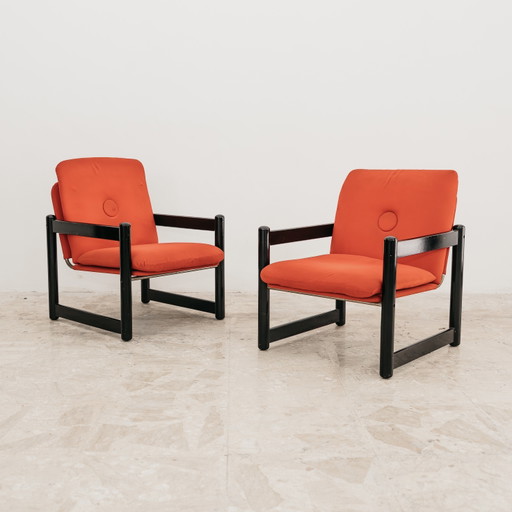 Pair of Schirolli Pierrot Armchairs, 1980s Modern Design