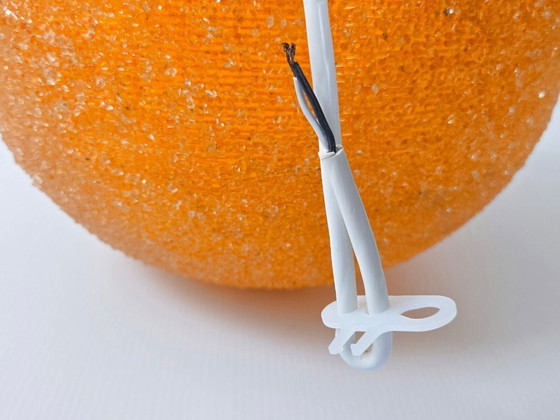 Image 1 of LUSTRE SUSPENSION BOULE VINTAGE 1960 ROTAFLEX RESINE ORANGE 60S 1960S SPACE AGE