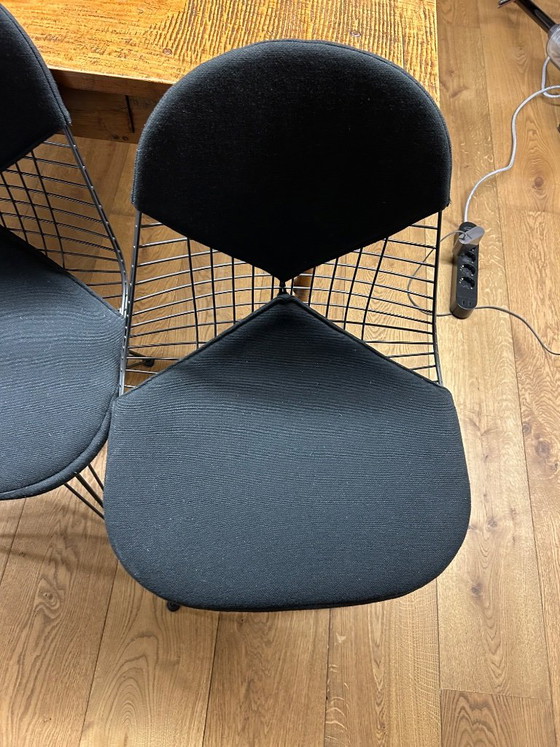 4x Vitra Wire Chair DKR-2 – Dining chairs, Metal, Textile (photo 4 of 9)