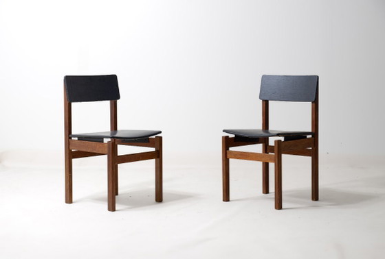 Mid-Century Set van 'Abstracta' stoelen van Jos De Mey – Eetkamerstoelen, Leather (photo 9 of 15)
