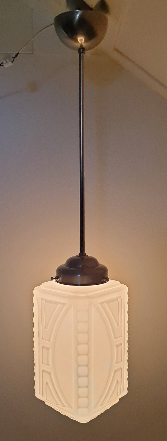 Image 1 of Art Deco hanglamp opaline glas 