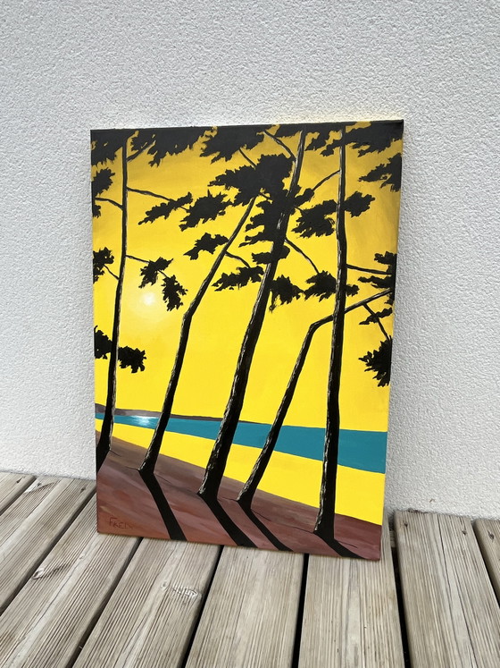 Image 1 of Acrylic and ink on canvas. 70x50cm