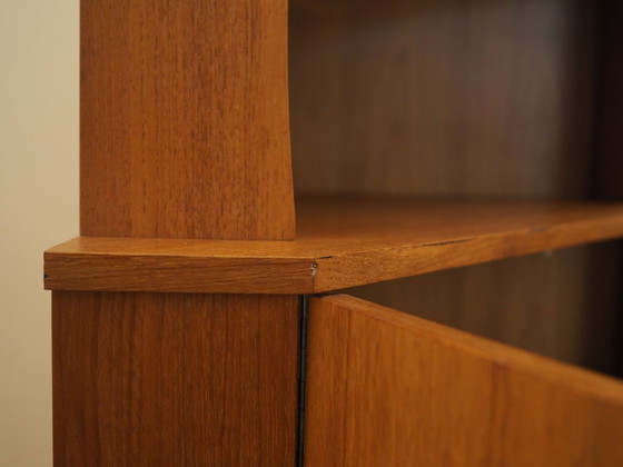 Danish Teak Corner Display Cabinet From The 1960s With Leaded Glass Doors – Wood (photo 14 of 15)