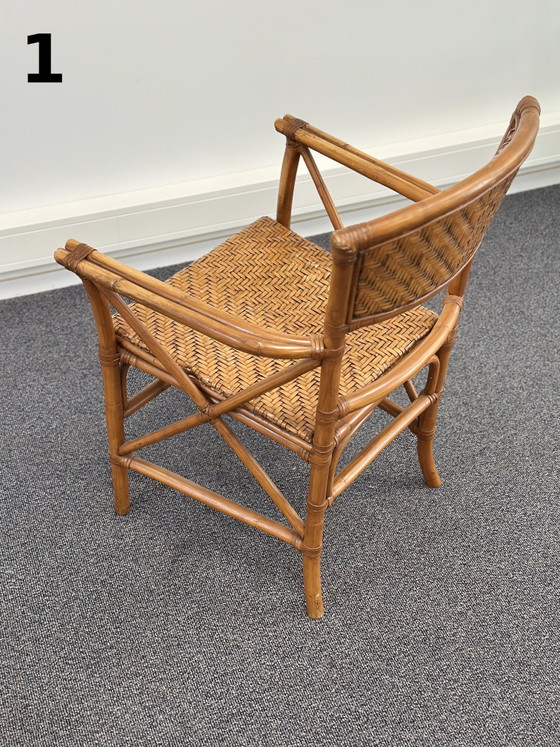 Poltrona in rattan e bambù anni '70 – Sedia da pranzo vintage in canna intrecciata – Sedie da pranzo (photo 6 of 14)