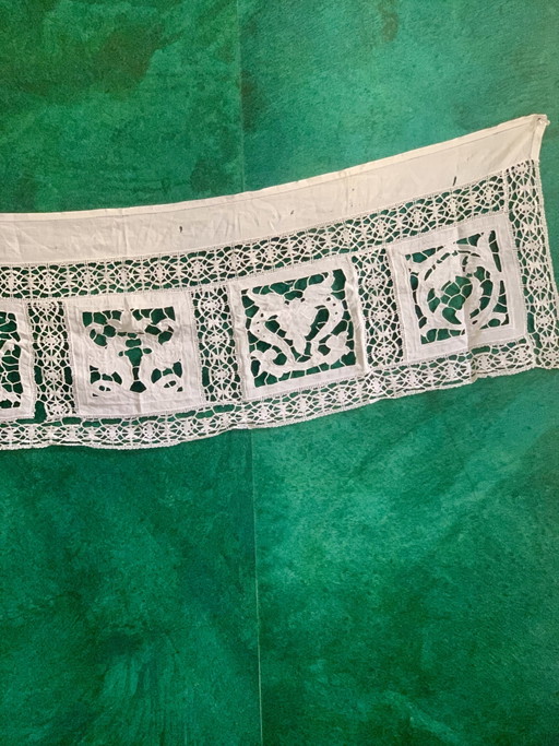 Antique Lace Frieze, Cut Stitch, Exceptional Bestiary 18th/19th Century – wanddecoratie, Other (photo 2 of 15)