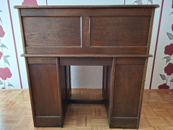 Image 1 of Scrivania antica in rovere con piano a rullo – completamente funzionale con chiave
