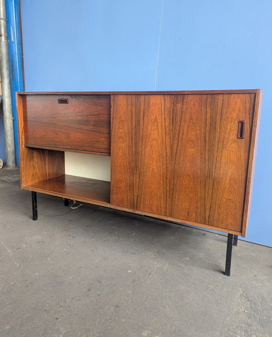 Mid Century Dressoir/ Wandkast Met Bargedeelte 1960s – Metal, Wood (photo 3 of 14)