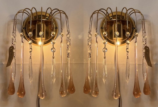 2x Vintage wandlampen teardrop