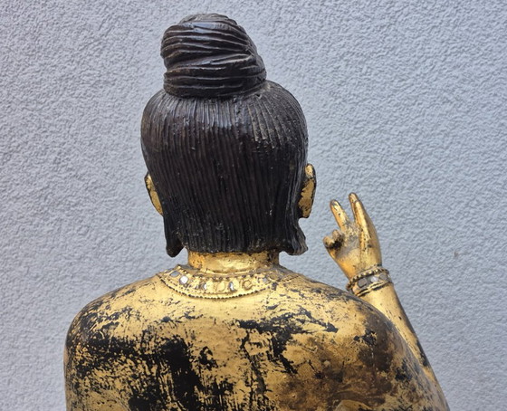 Antica Scultura Nat Birmana in Legno - XIX Secolo 51cm – Sculture (photo 10 of 15)
