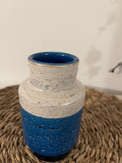 Bitossi Vase bleu/blanc 1960/70