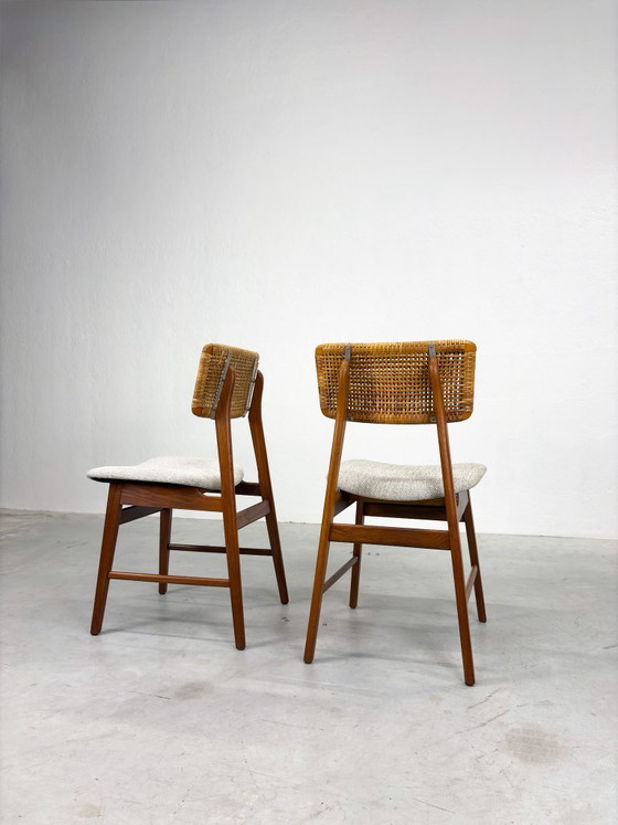 Set of Vintage Dining Chairs with Woven Cane Backrest – Wood (photo 15 of 19)
