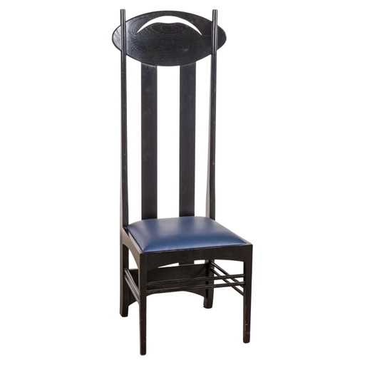 Charles R. Mackintosh Postmodern High Ingram Chair mit Fornasetti Stoff Alivar
