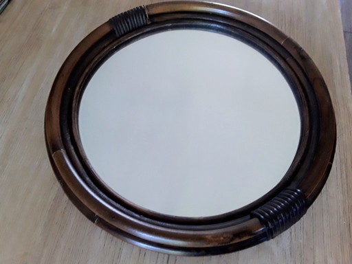 Vintage rattan mirror