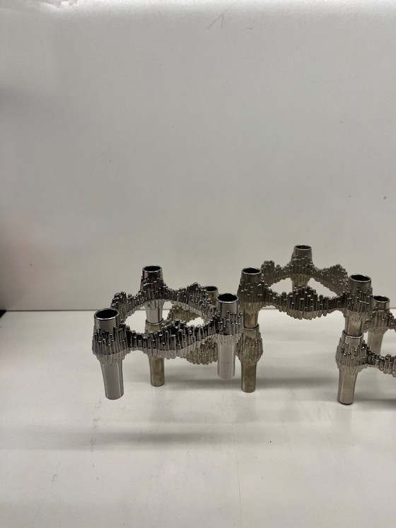 Image 1 of Lot 4 bougeoirs "Quist" Stoff Nagel design modulaire chrome empilable vintage
