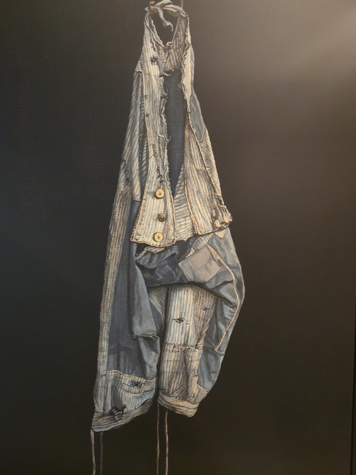 Jopie Huisman – “Cow Milkers’ Broek” – Lienzo, 180 × 110 cm, con marco negro – kunst, Wood, Canvas