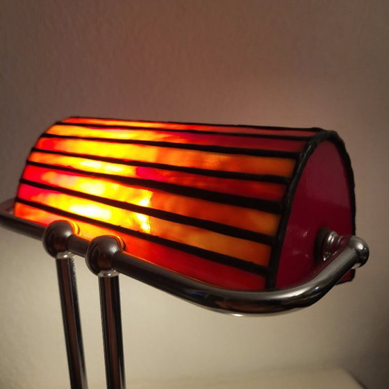 Tyffany and Chrome Table Lamp – Glass (photo 7 of 16)