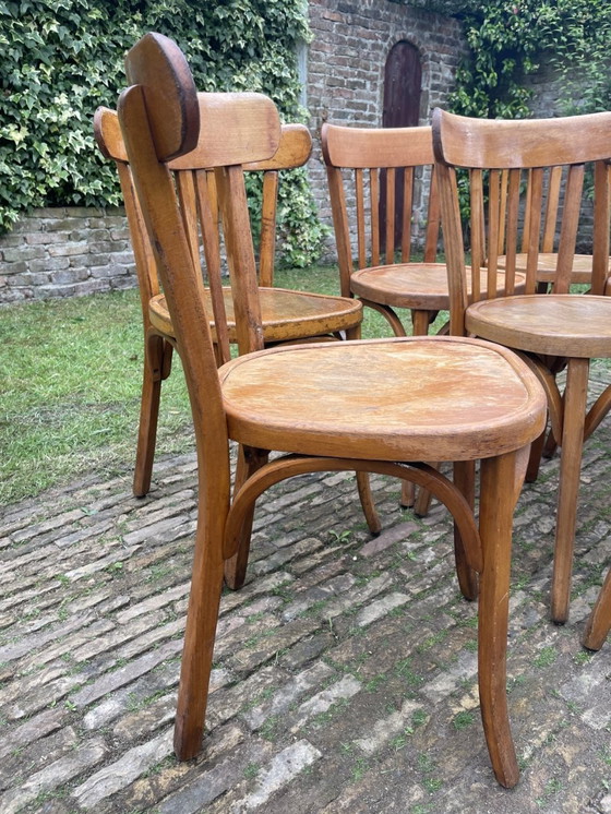 Image 1 of 7 sillas de bistró Baumann, sillas de cocina, años 50, Francia