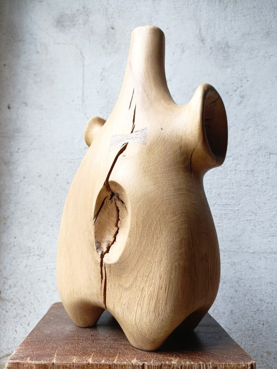 Grande Vaso / Scultura in Rovere Massiccio Intagliato – Sculture, Wood (photo 2 of 11)