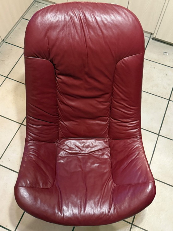 Image 1 of Gelderland fauteuil, Bordeauxrood, met voetenbankje