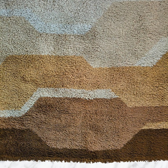 Image 1 of Italienischer Wollteppich im Mid-Century-Modern-Stil mit geometrischem Muster, 1970er Jahre