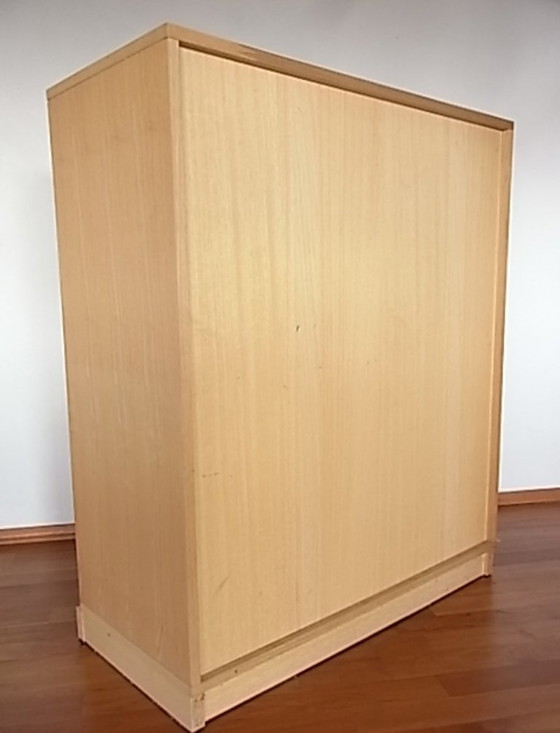 Image 1 of 'Die Collection' Wohnwand 8-teilig mit Vitrine, Schubladenkonsolen, Bücherborden in Esche natur Esche