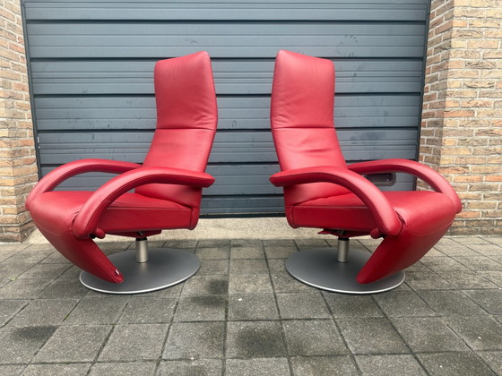 2x poltrone relax Jori Yoga rosse Medi Multi-move PARI AL NUOVO!! – Pelle, Metallo (photo 5 of 15)