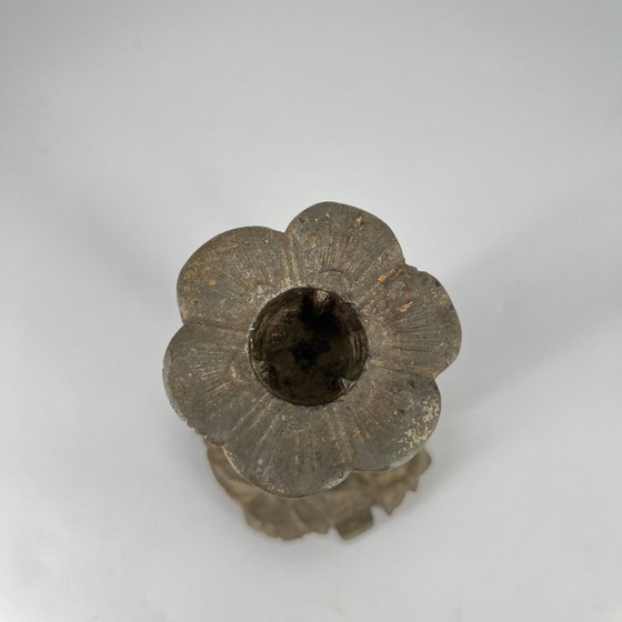 Image 1 of Antiker figürlicher Kerzenleuchter mit Vögeln, Zinkguss, um 1880–1900